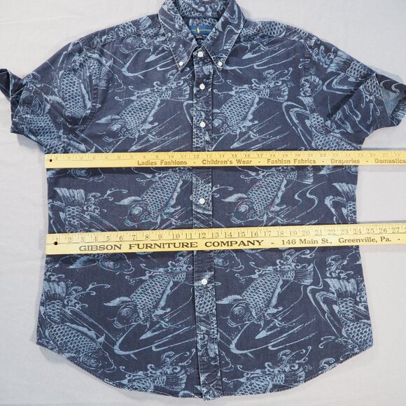 Ralph Lauren Shirt Mens XXL Blue Fish All Over Preppy Nautical Coastal Grandpa - Picture 4 of 8